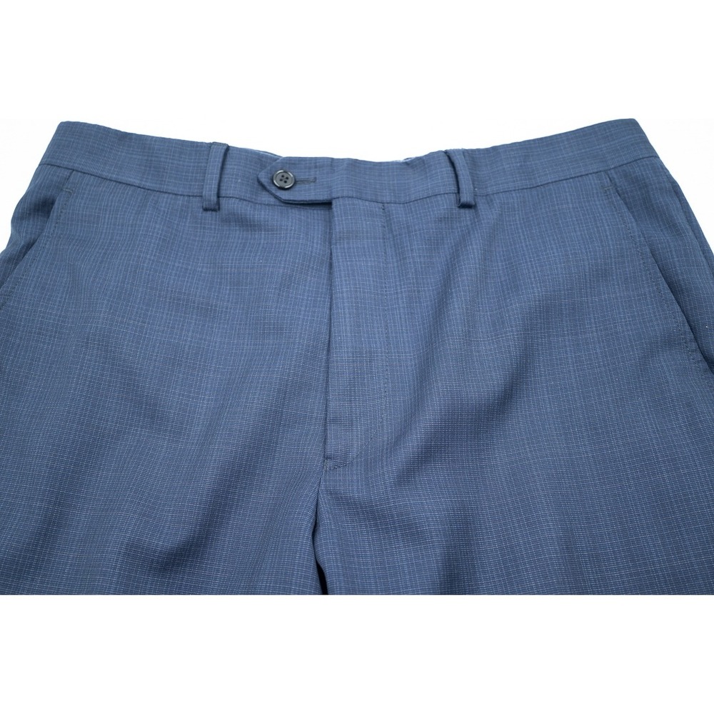 Santorelli Romeo Mens Blue Virgin Wool Dress Pants Made in Italy Size 34x30